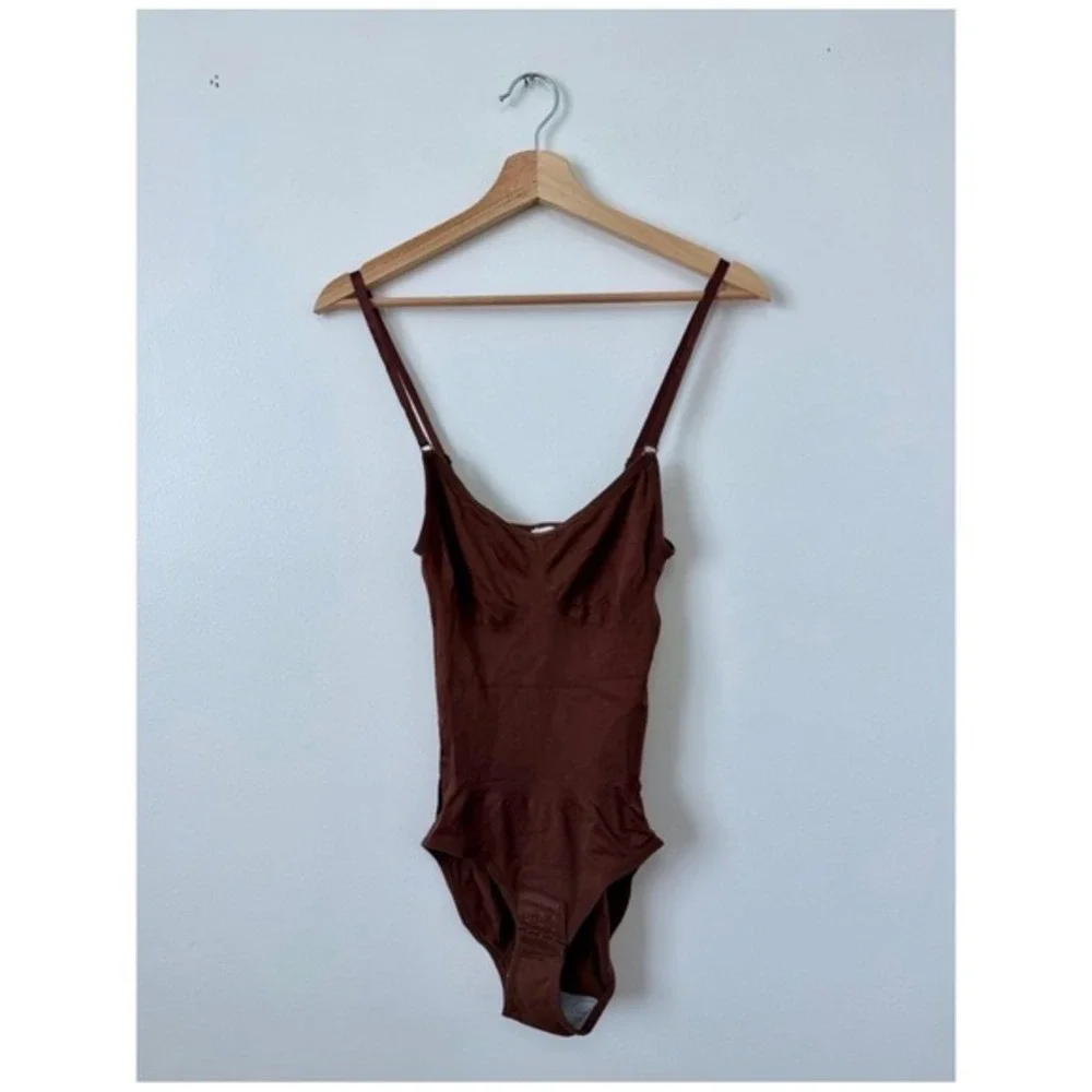 Dark Brown One-Piece Shapewear Bodysuit –‎ Size Large – NWOT